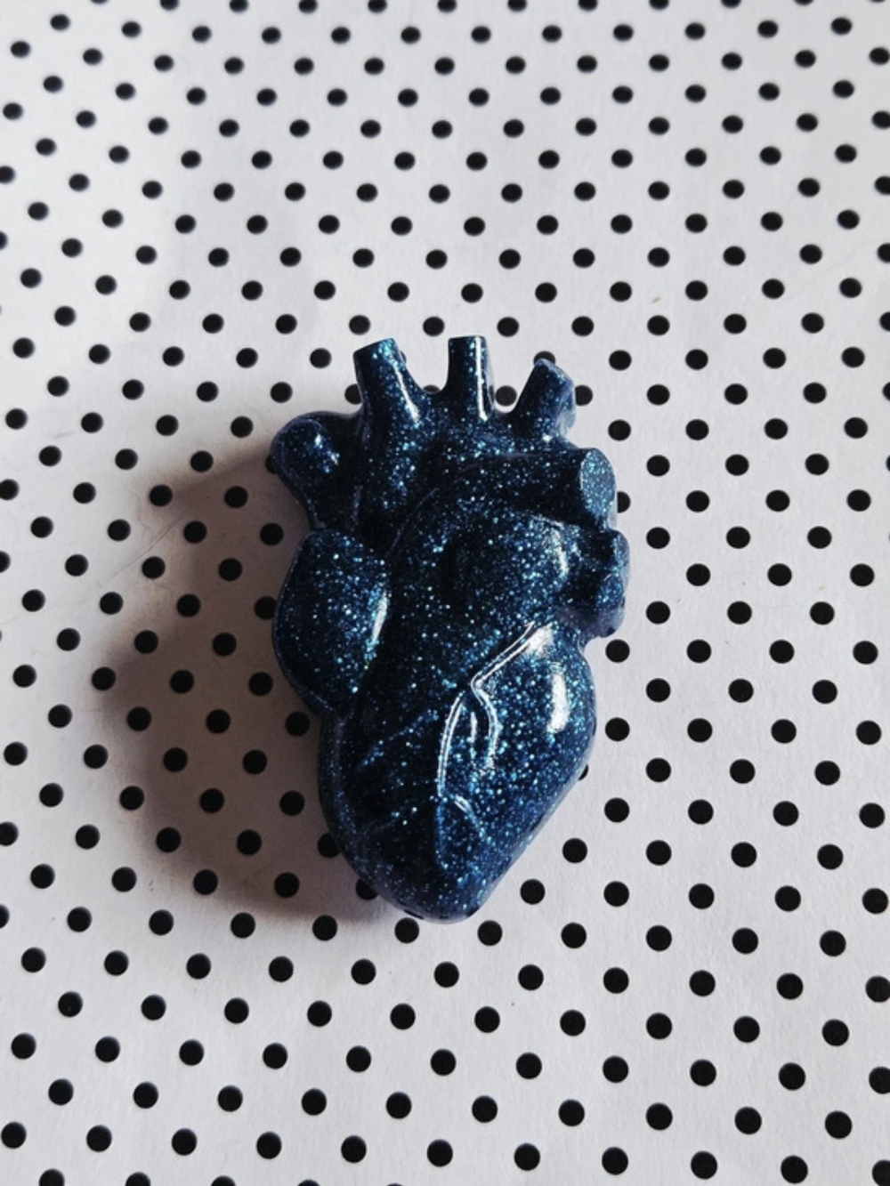 Blue Glitter Anatomical Heart Magnet